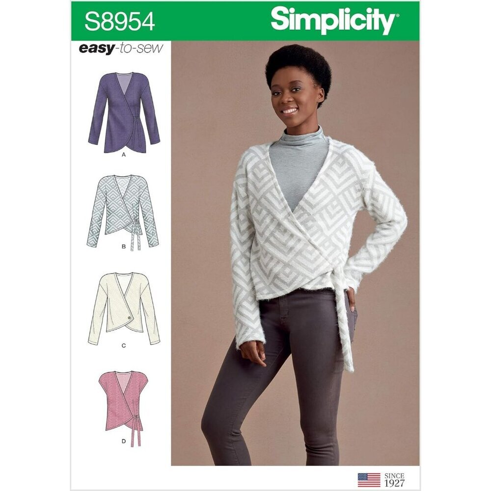Simplicity Sewing‎ Pattern S8954 Misses Wrap Cardigan Size XXS-XXL